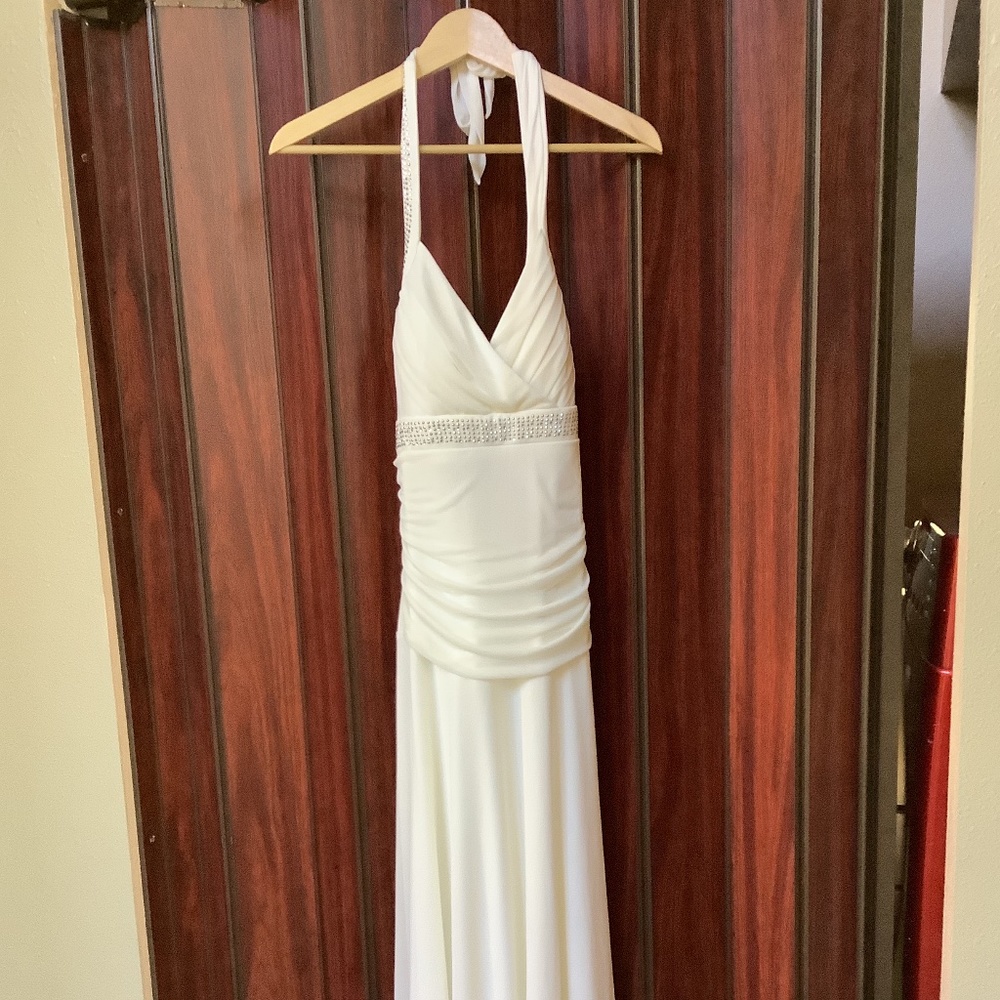 Ivory halter top wedding dress